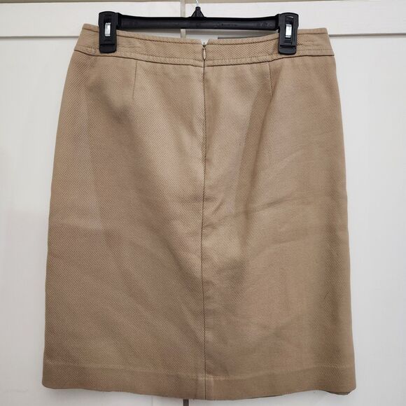 Talbots Tan Beige Cotton Straight Pencil Lined Skirt Size 6 - Picture 2 of 7